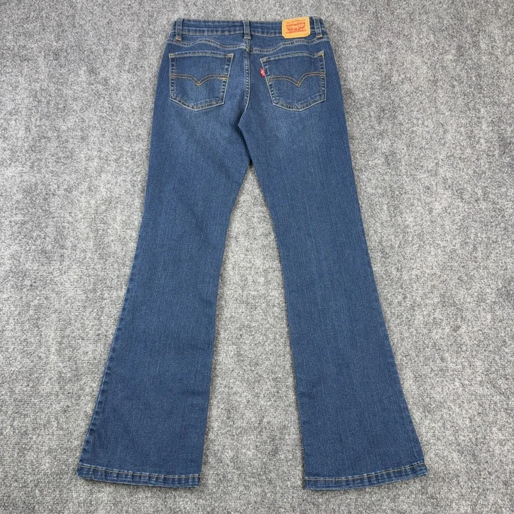 Levis Girls Size 16 Regular Rise Flare Jeans‎ Blue Stretch Denim Medium Wash